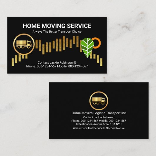 Vrachtwagen op Gold Hillside Tree Uitzicht Visitekaartje (Voorkant / Achterkant)