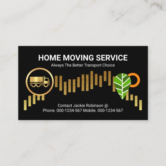 Vrachtwagen op Gold Hillside Tree Uitzicht Visitekaartje (Voorkant)