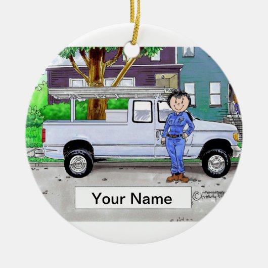 Vrachtwagen ophalen, blauw - Vrouw Keramisch Ornament (Voorkant)