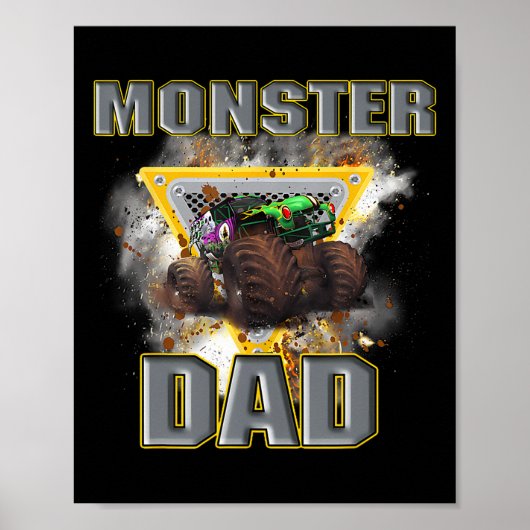 Vrachtwagen Papa Vaders Dag Monster Truck Zijn Mij Poster (Voorkant)