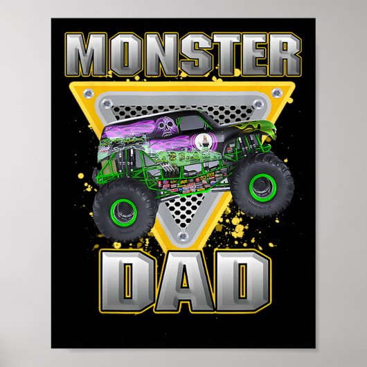 Vrachtwagen Papa Vaders Dag Monster Truck Zijn Mij Poster (Voorkant)