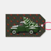  vrachtwagen | Poinsettia Wreath Cadeaulabel (Voorkant (Horizontaal))