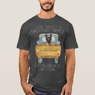 Vrachtwagen rijdende hond Belgische Mechelaar  T-shirt