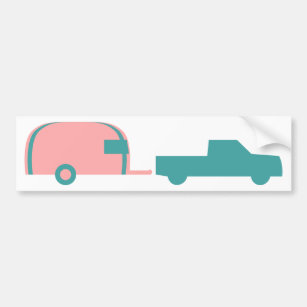 Vrachtwagen sleepstroom - Retro kleuren Bumpersticker