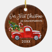 Vrachtwagen Snoep Eerste Kerstmis als grootouders Keramisch Ornament (Achterkant)