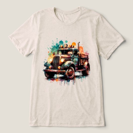 Vrachtwagen Tri-Blend Shirt (Design voorkant)