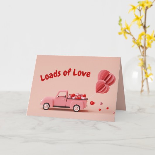  Vrachtwagen Valentijnsdag Kaart (Gele Bloem)