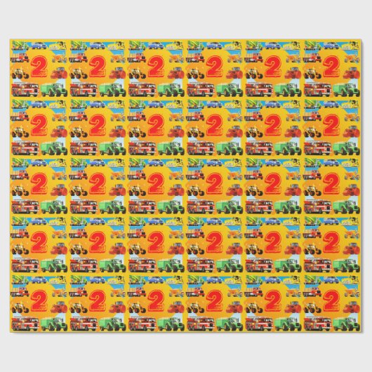 Vrachtwagen van de Bouw van de Verjaardag van de Cadeaupapier (Vlak)