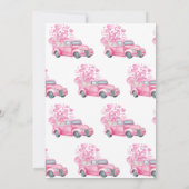 Vrachtwagen van de Valentijnse roze hartballonnen Kaart (Achterkant)