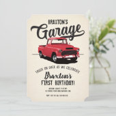  Vrachtwagen Verjaardagsfeest Fotouitnodiging Kaart (Staand voorkant)