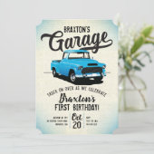  Vrachtwagen Verjaardagsfeestuitnodiging Kaart (Staand voorkant)