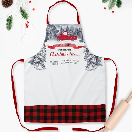 vrachtwagen, verse snijbomen, rode buffels schort