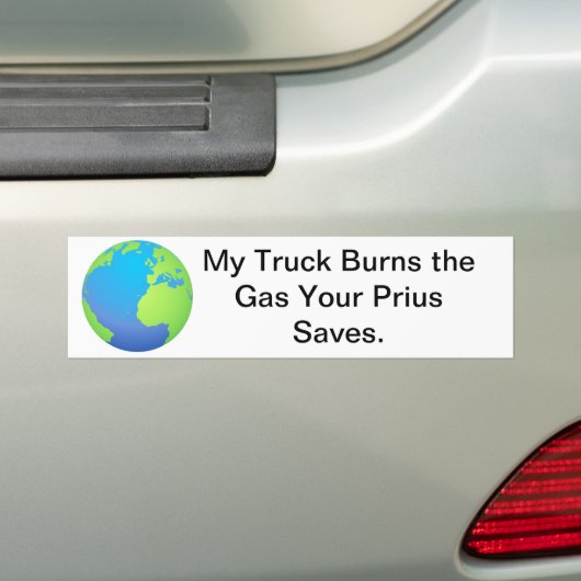Vrachtwagen versus Prius Bumpersticker (Op auto)