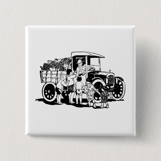 Vrachtwagen Vierkante Button 5,1 Cm (Voorkant)