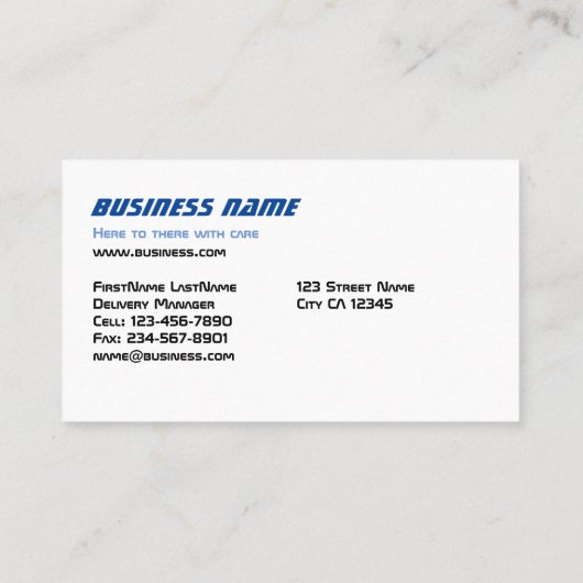 Vrachtwagen Visitekaartje (Achterkant)