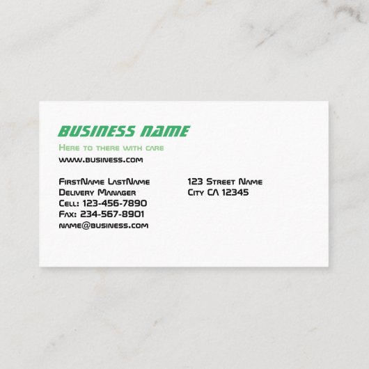 Vrachtwagen Visitekaartje (Achterkant)