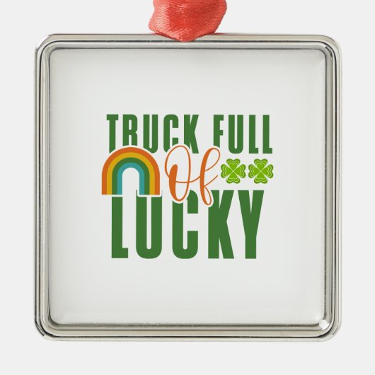 Vrachtwagen vol geluk metalen ornament (Voorkant)