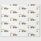 Vrachtwagen voor backhoe constructie cadeaupapier (Vlak)