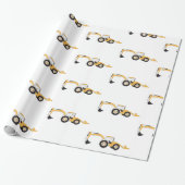 Vrachtwagen voor backhoe constructie cadeaupapier (Uitgerold)