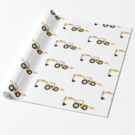 Vrachtwagen voor backhoe constructie cadeaupapier