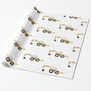 Vrachtwagen voor backhoe constructie cadeaupapier