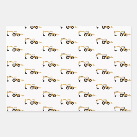 Vrachtwagen voor backhoe constructie inpakpapier vel (Voorkant 3)