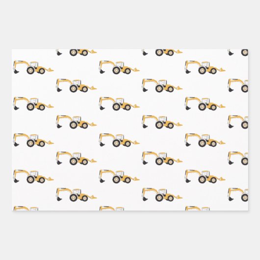 Vrachtwagen voor backhoe constructie inpakpapier vel (Voorkant 2)