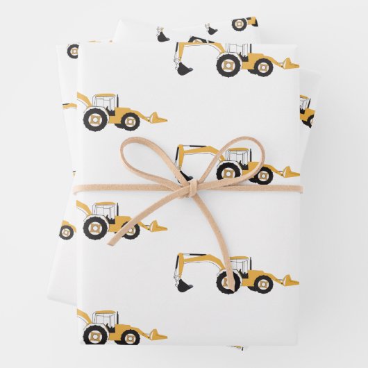 Vrachtwagen voor backhoe constructie inpakpapier vel (In situ)