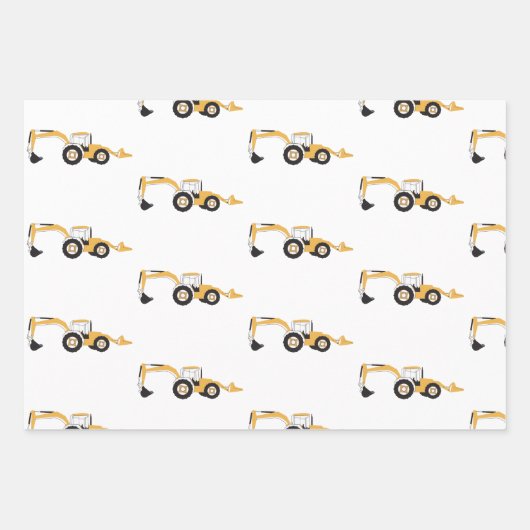 Vrachtwagen voor backhoe constructie inpakpapier vel (Voorkant)