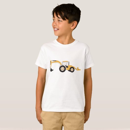 Vrachtwagen voor backhoe constructie t-shirt (Voorkant volledig)