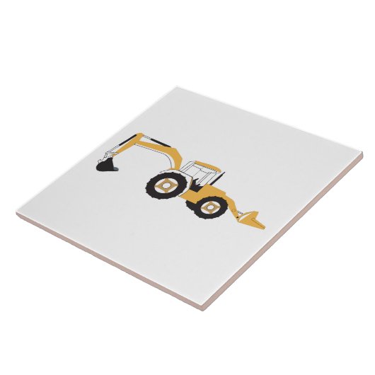 Vrachtwagen voor backhoe constructie tegeltje (Zijkant)