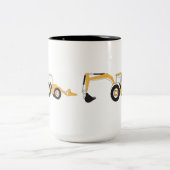 Vrachtwagen voor backhoe constructie tweekleurige koffiemok (Center)