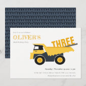 Vrachtwagen voor bouwafval Elke dag van de leeftij Bedankkaart (Voorkant / Achterkant)