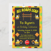 Vrachtwagen voor bouwprojecten op jaardag kaart (Voorkant)