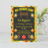 Vrachtwagen voor bouwprojecten op jaardag kaart (Staand voorkant)