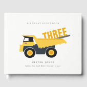 Vrachtwagen voor de bouw van de stort Elke dag van Gastenboek (Voorkant)