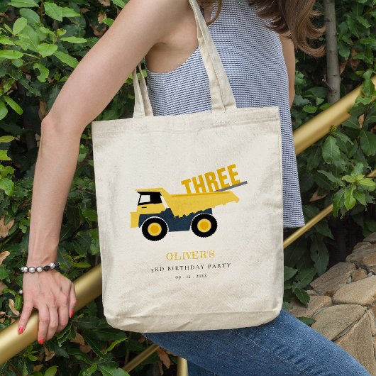 Vrachtwagen voor de bouw van de stort Elke dag van Tote Bag
