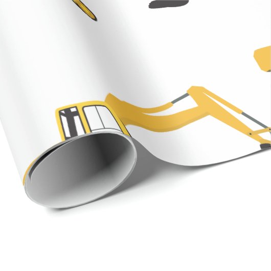 Vrachtwagen voor graafwerkzaamheden cadeaupapier (Rol Hoek)