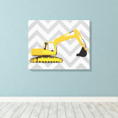 Vrachtwagen voor graafwerkzaamheden canvas afdruk (Insitu (Houten vloer))