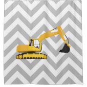 Vrachtwagen voor graafwerkzaamheden douchegordijn (Voorkant)