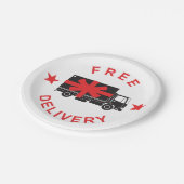 Vrachtwagen voor gratis levering papieren bordje (Gekanteld)