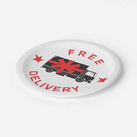 Vrachtwagen voor gratis levering papieren bordje (Gekanteld)