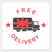 Vrachtwagen voor gratis levering vierkante sticker (Voorkant)