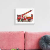 Vrachtwagen voor haak en ladder Fire Canvas Afdruk (Insitu (Woonkamer))