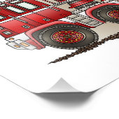 Vrachtwagen voor haak en ladder Fire Foto Afdruk (Hoek)