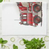 Vrachtwagen voor haak en ladder Fire Theedoek (Gevouwen)