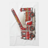 Vrachtwagen voor haak en ladder Fire Theedoek (Verticaal)