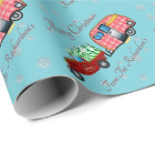 Vrachtwagen voor kerstavond in het land cadeaupapier (Rol Hoek)