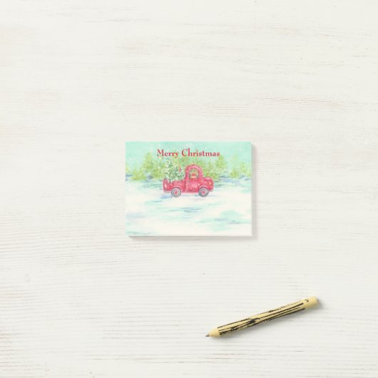 Vrachtwagen voor kerstbedekking achteraf notitiebl post-it® notes (Op bureau)