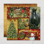  vrachtwagen voor kerstcollage Paars Frosty Feestdagenkaart (Voorkant / Achterkant)